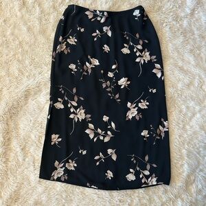 Vintage Floral Black Skirt